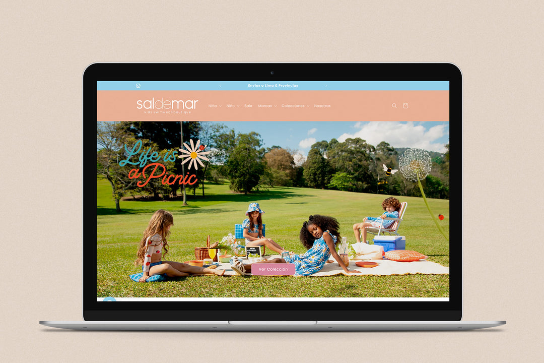 Imagen de una laptop con la web de Sal de Mar en su pantalla.