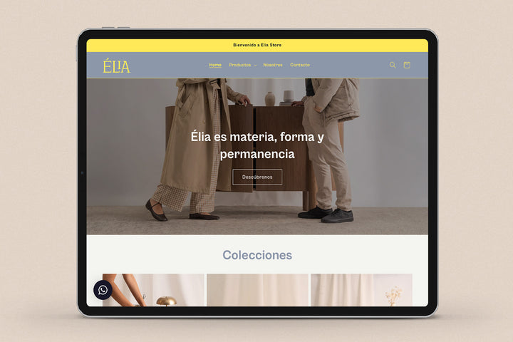 Imagen de un ipad con la web de Elia en su pantalla.