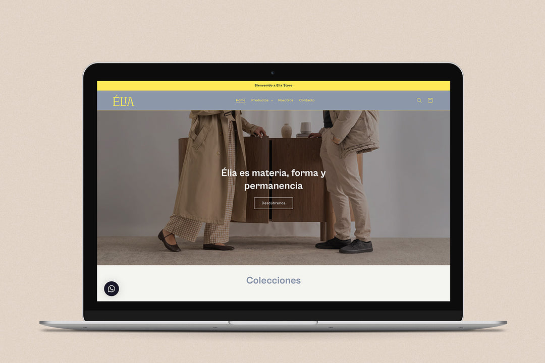 Imagen de una laptop con la web de Elia en su pantalla.