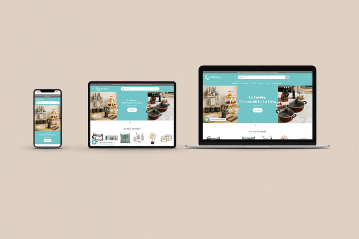 Imagen de un iphone, un ipad y una laptop con la web de Limay en sus pantallas.