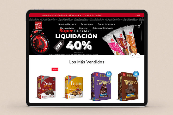 Imagen de un ipad con la web de Your Goal en su pantalla.